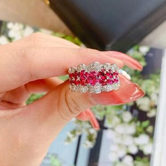 Red Corundum Gemstone Ring