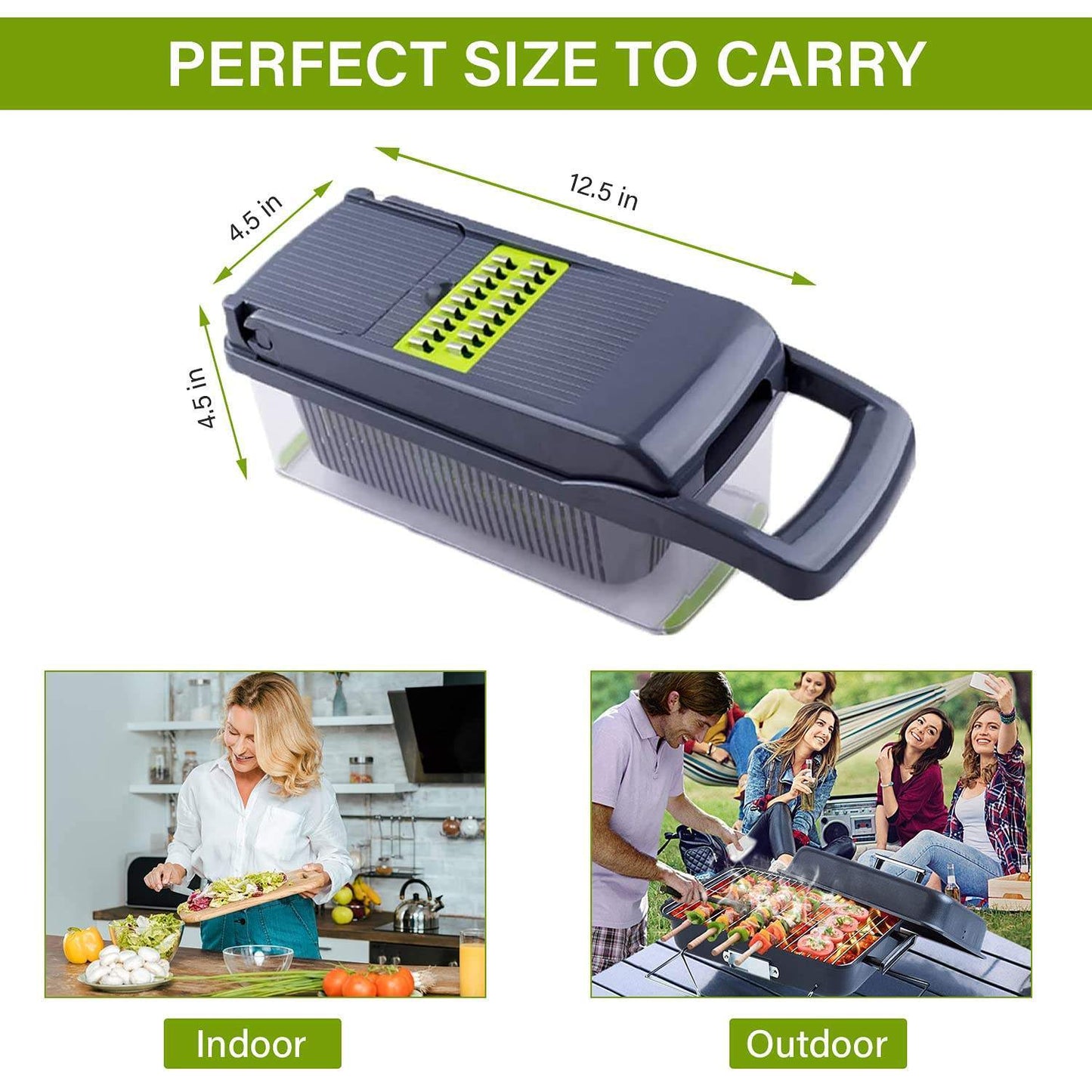 12-in-1 Manual Vegetable Chopper and Slicer