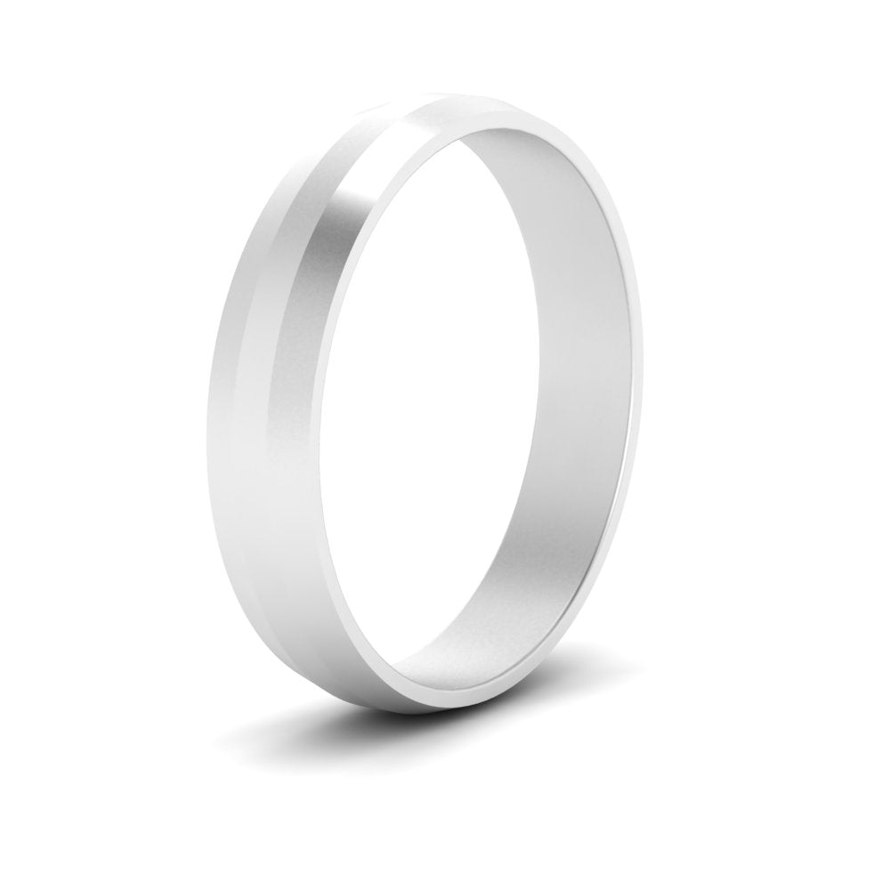 4 mm Wedding Band Beveled Edge Matte