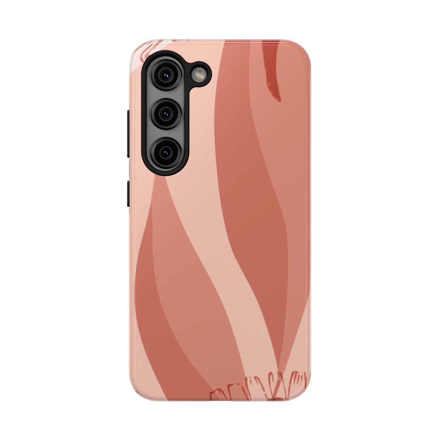 Samsung Tough Phone Case Blush Waves in Warm Earth Tones