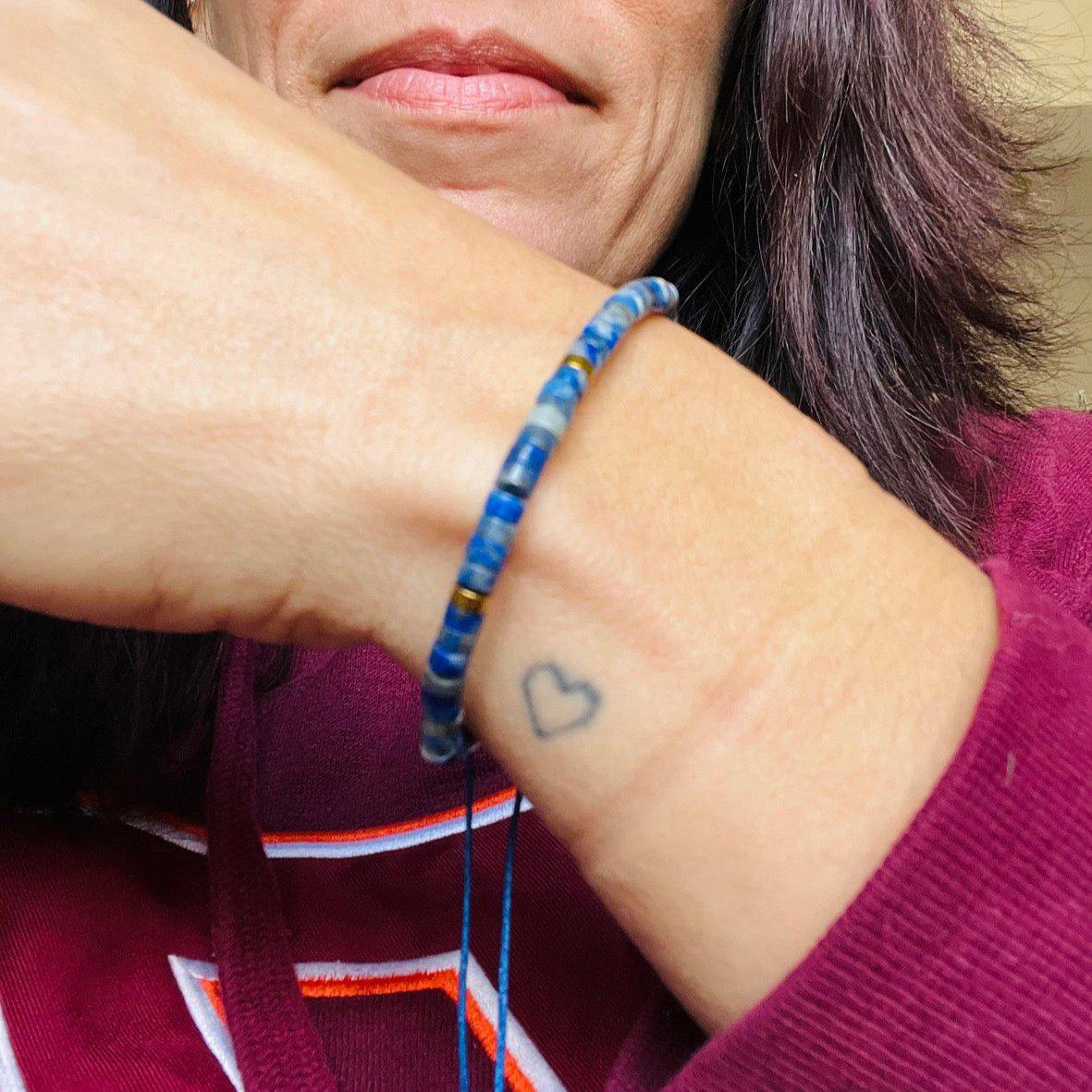 Unity in Blue: Handmade Lapis Lazuli & Gold Bracelet - Mexico