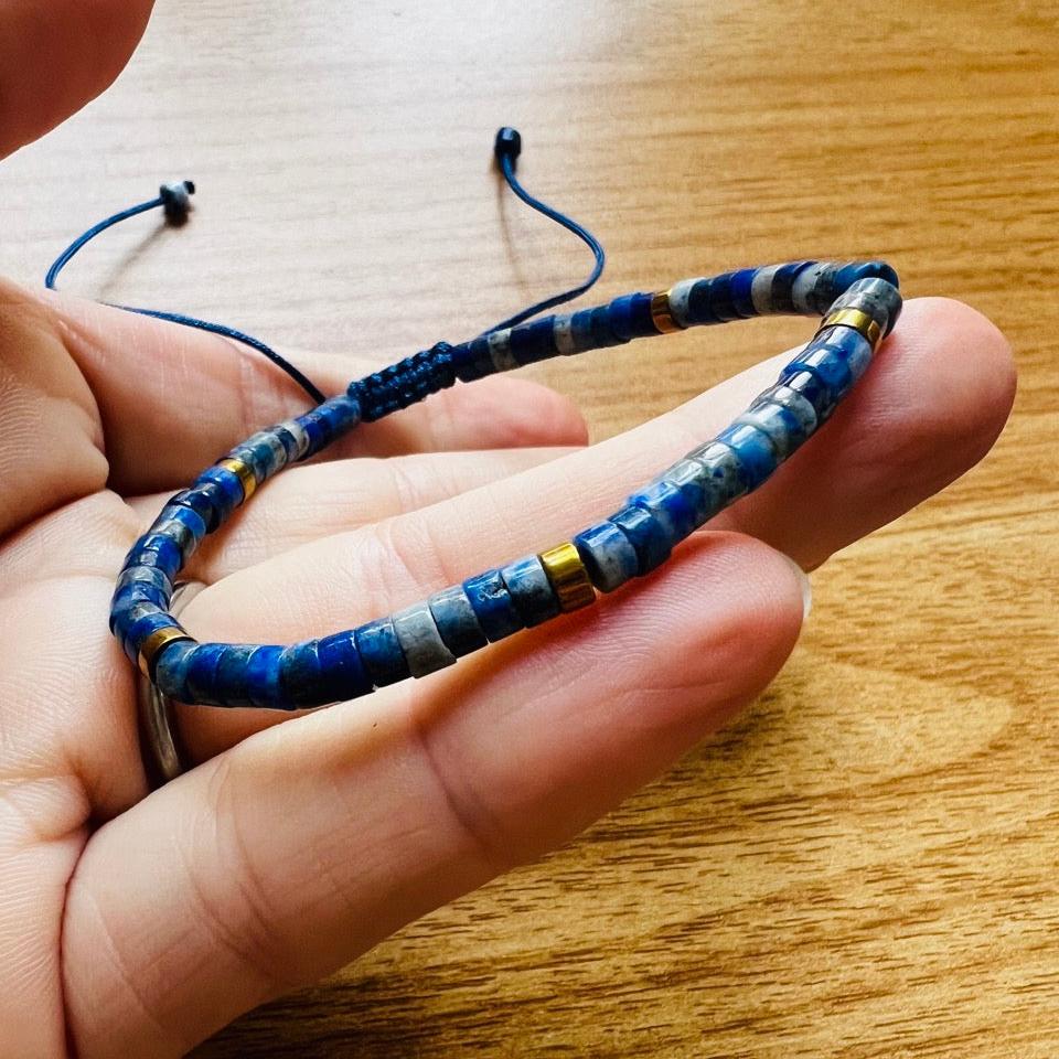 Unity in Blue: Handmade Lapis Lazuli & Gold Bracelet - Mexico