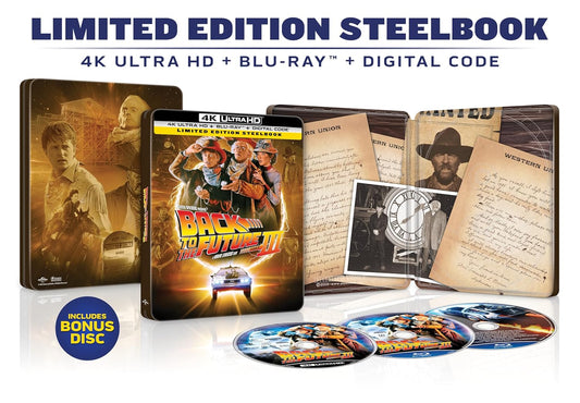 Back to the Future Part III - Limited Edition 40th Anniversary Steelbook (4K Ultra HD + Blu-ray + Digital)