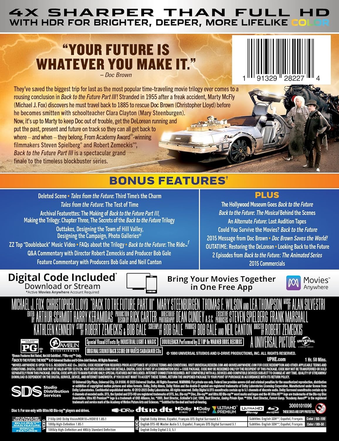 Back to the Future Part III - Limited Edition 40th Anniversary Steelbook (4K Ultra HD + Blu-ray + Digital)