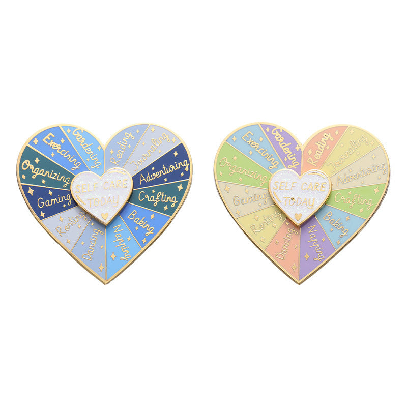 Double-Layer Heart Rotating Badge