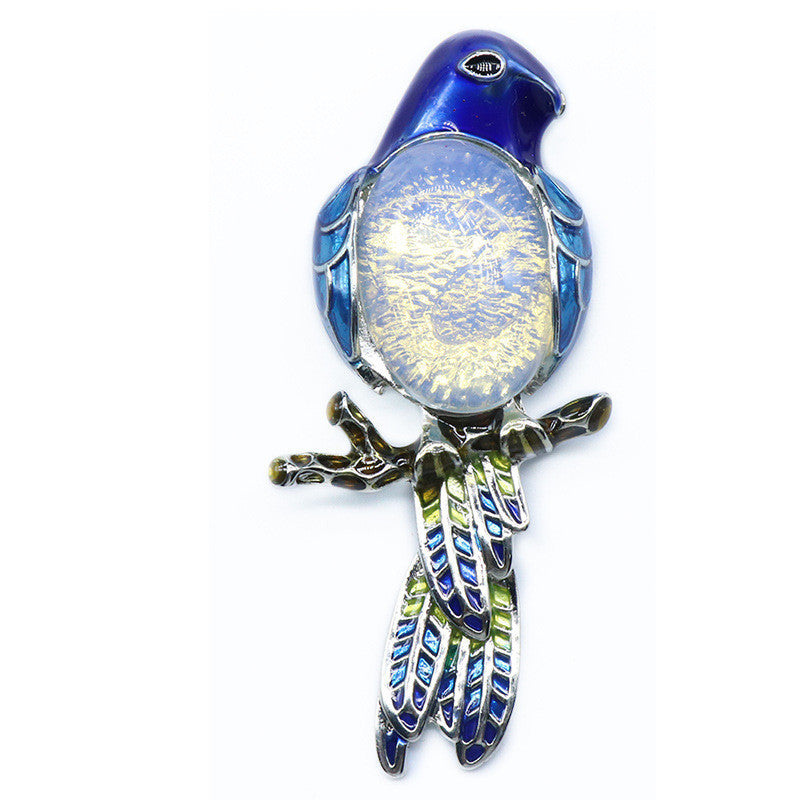 Gemstone Inlaid Brooch Pendant