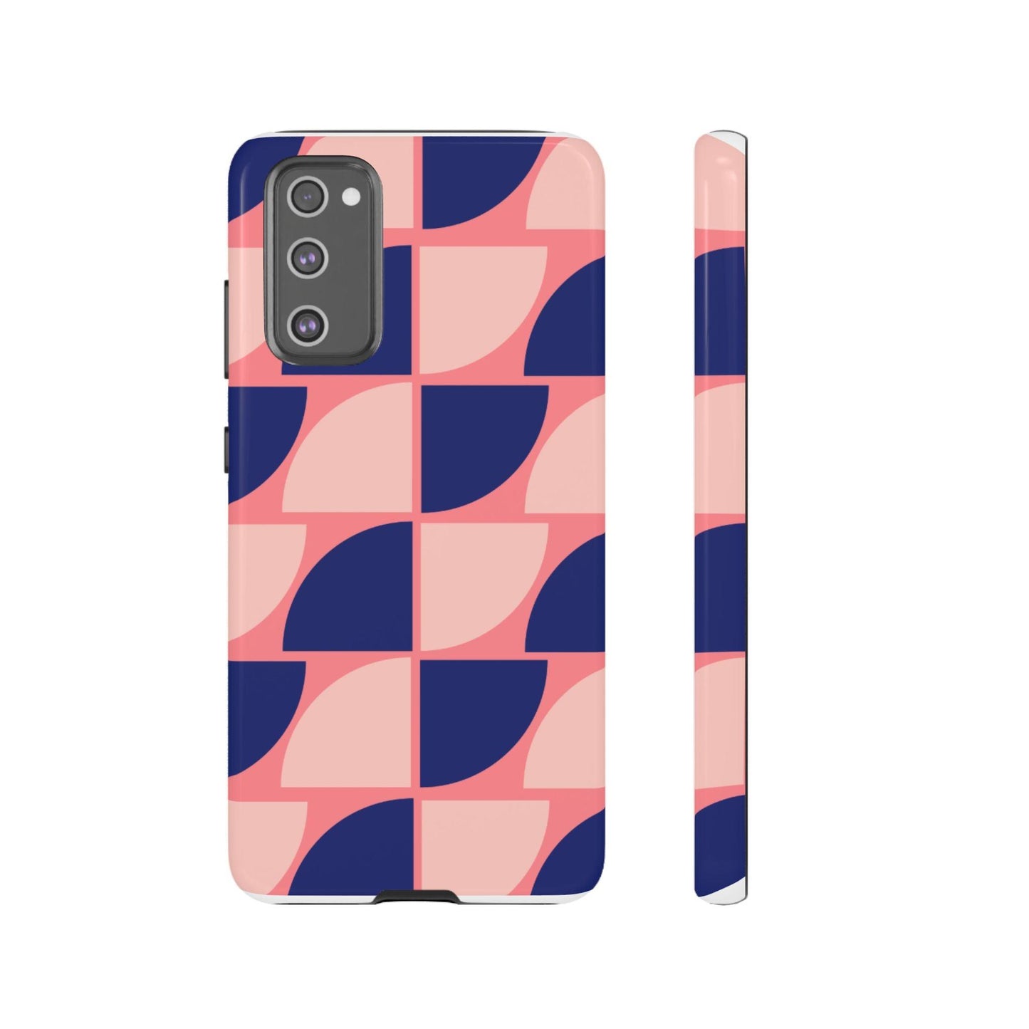 Samsung Tough Phone Case – Pink and Blue Pattern, Durable Protection, Sleek Design