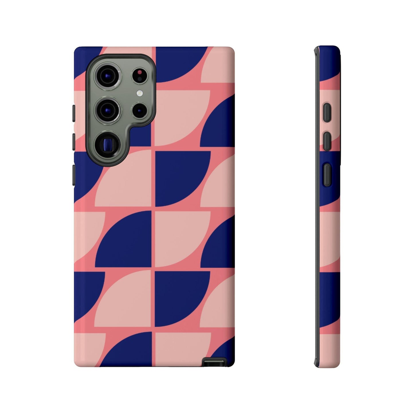 Samsung Tough Phone Case – Pink and Blue Pattern, Durable Protection, Sleek Design