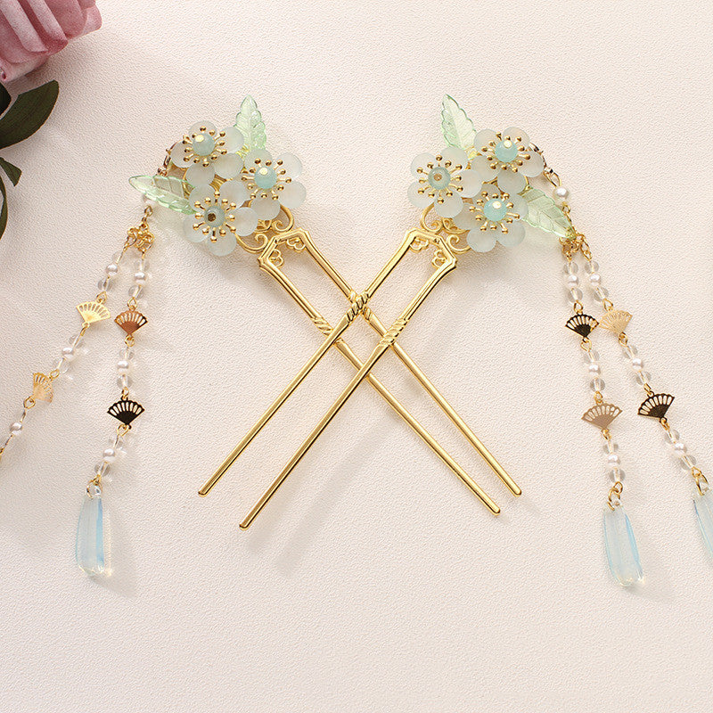 Antique Hanfu Headdress Tassel Bride Hairpin Comb