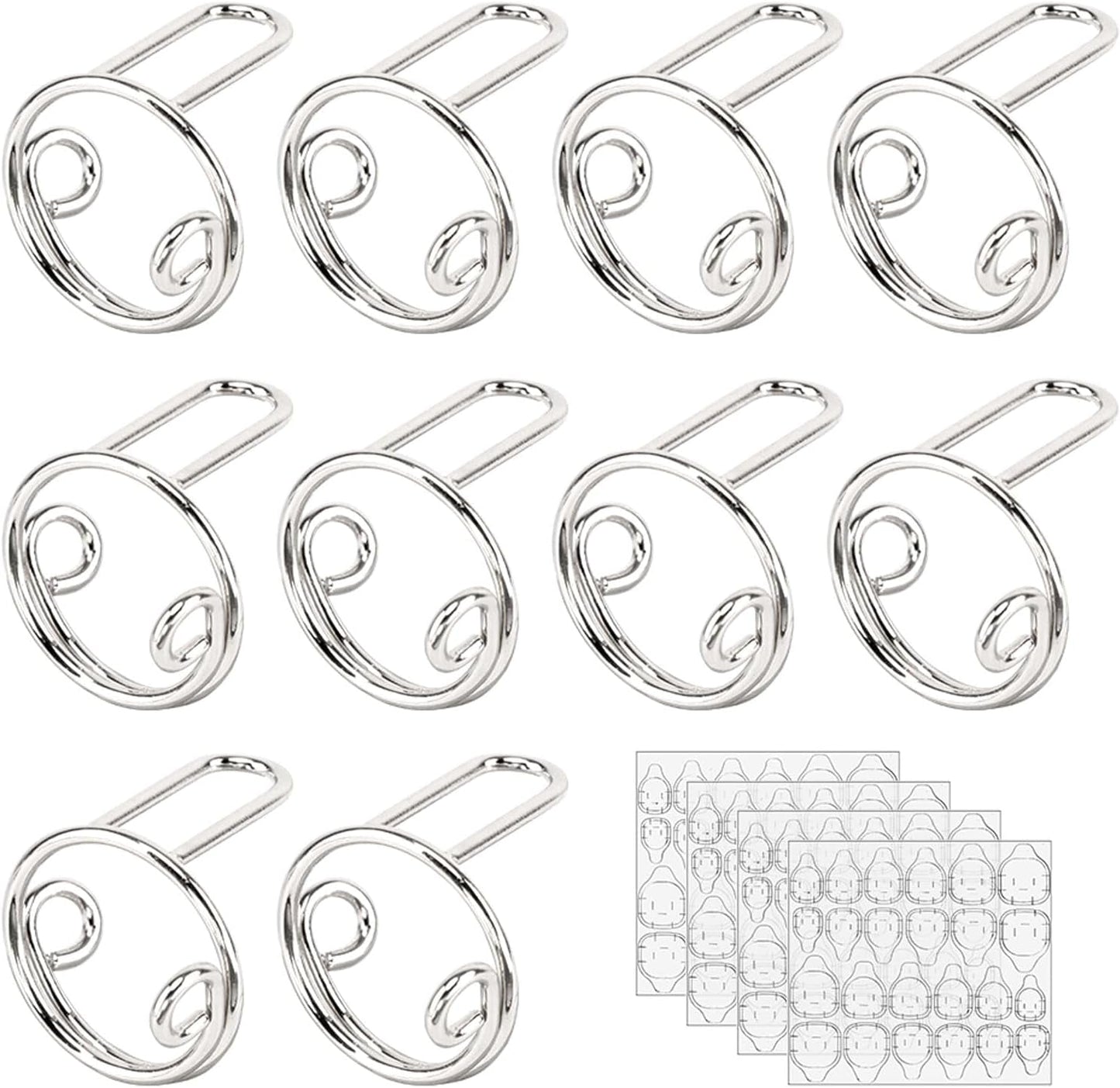 Adjustable Wudu Nail Rings Set - No Glue, No Adhesive | Perfect DIY Gift for Women (Silver)