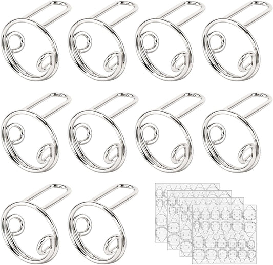 Adjustable Wudu Nail Rings Set - No Glue, No Adhesive | Perfect DIY Gift for Women (Silver)