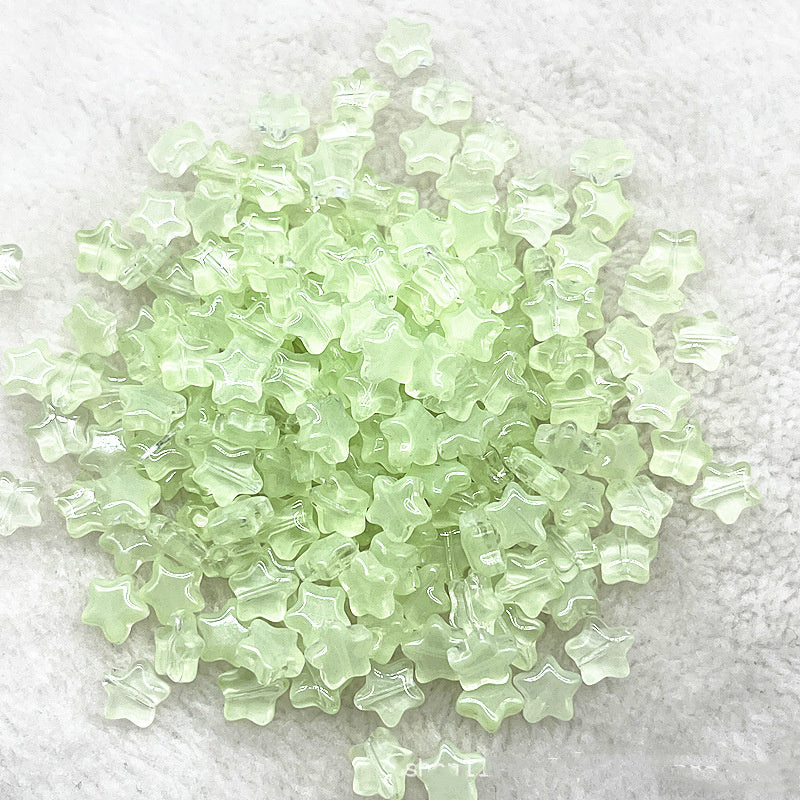 8mm Gold Pentagram Glaze Beads