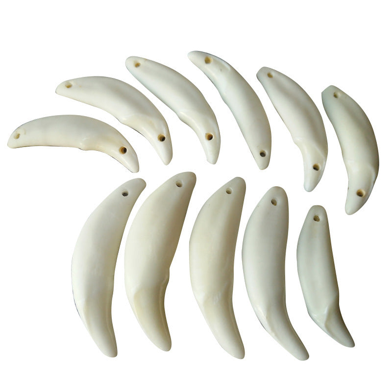 Wolf Tooth Pendant Bleached Necklace Ornament