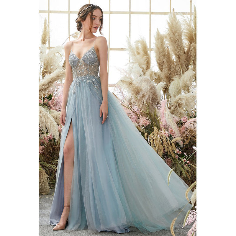 Ladies New Suspenders Long Dress