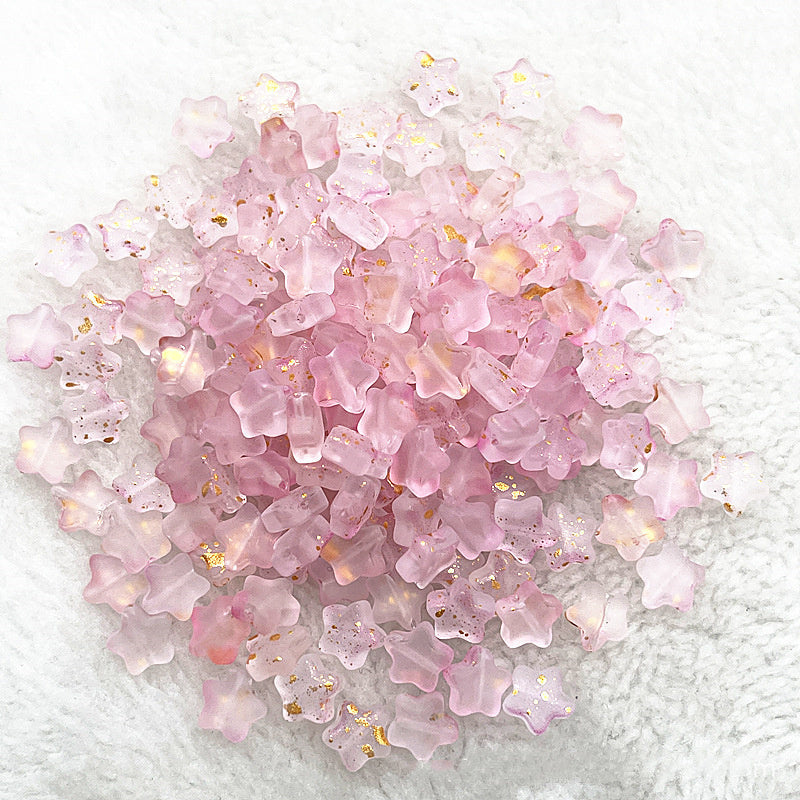 8mm Gold Pentagram Glaze Beads