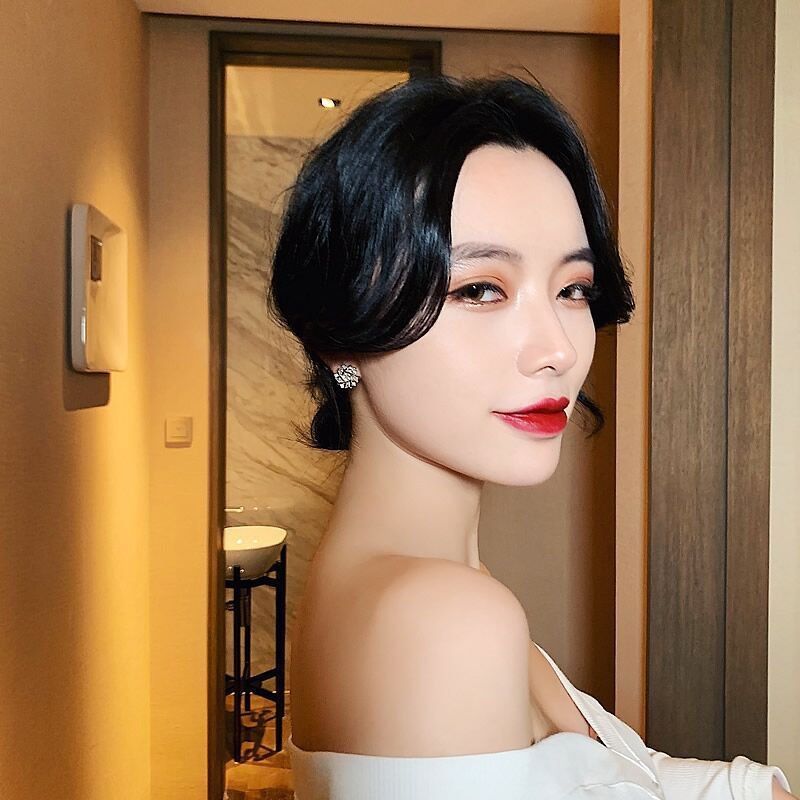 925 Silver Needle Net Red Earrings