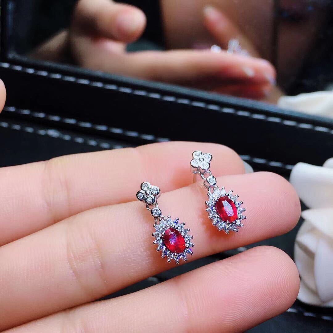Burmese Ruby Crystal Jewelry Set