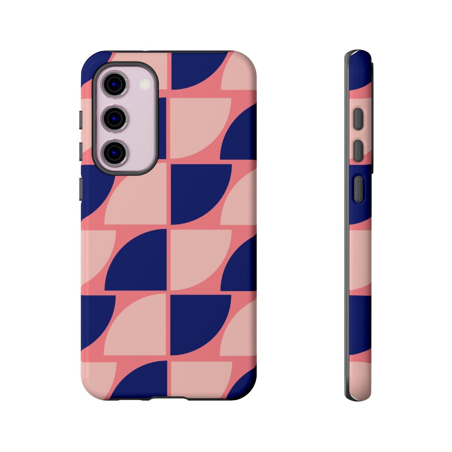 Samsung Tough Phone Case – Pink and Blue Pattern, Durable Protection, Sleek Design