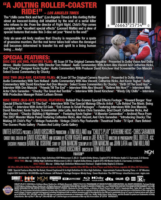 Child's Play (1988) Limited Edition Steelbook [4K UHD]