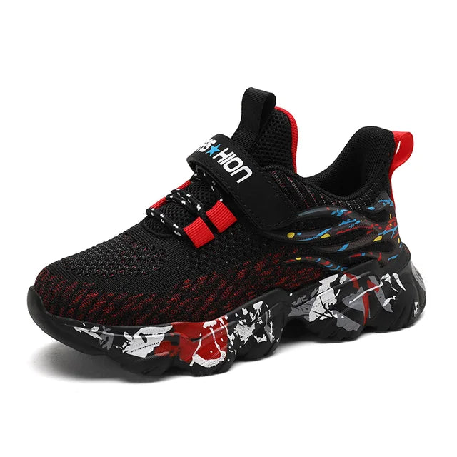 Children's sports shoes boys' mesh breathable soft soled running shoes