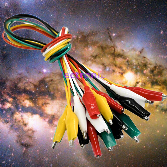 ZappySnaps 10PCS Color Pop Gator Grips – Double-Ended Alligator Clip Jumper Wires (46cm DIY Test Leads)