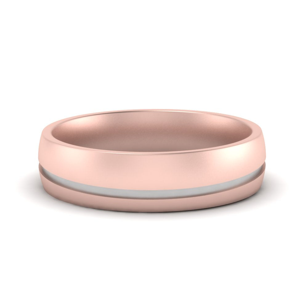 Comfort Fit 2 Tone Mens Wedding Band