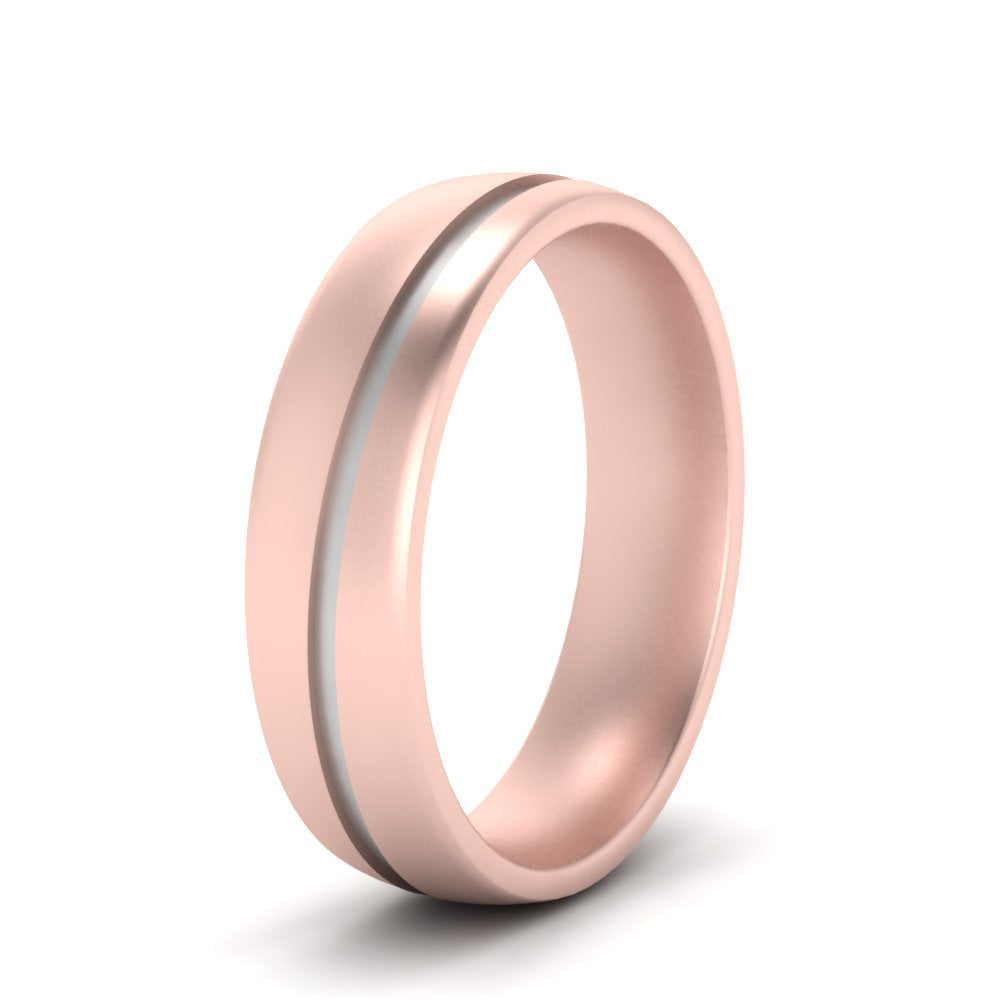 Comfort Fit 2 Tone Mens Wedding Band