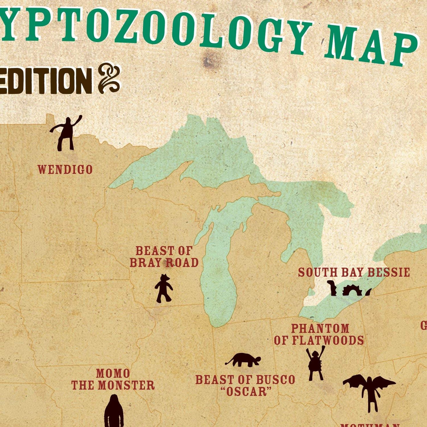 Cryptids  of the USA Postcard