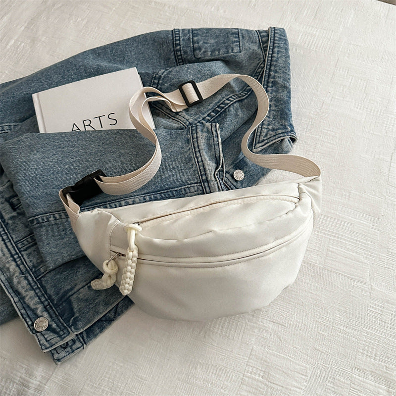 Crossbody bag women's casual bag canvas bag waist bag trendy sports chest bag