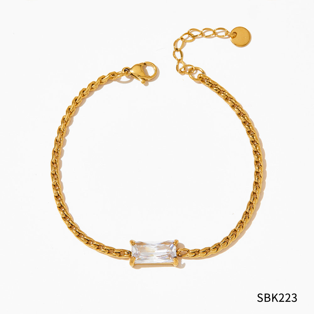 Simple Collarbone Necklace & Bracelet Set