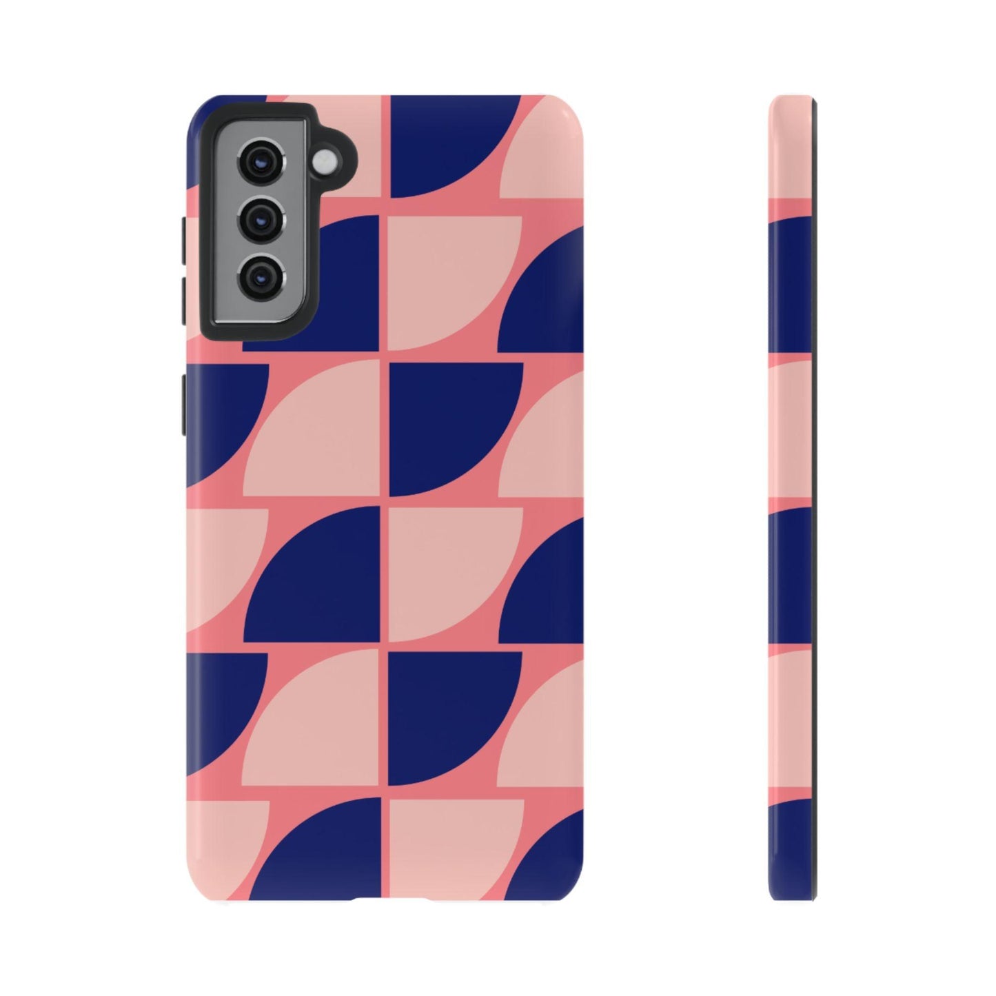 Samsung Tough Phone Case – Pink and Blue Pattern, Durable Protection, Sleek Design