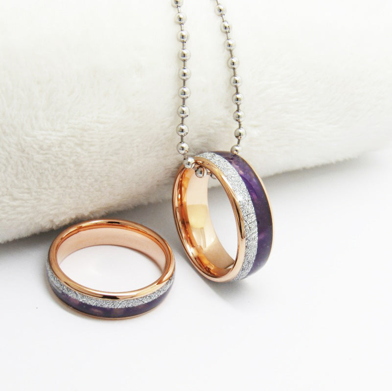 Rose Gold Purple Lapis Lazuli Silver Wire Ring