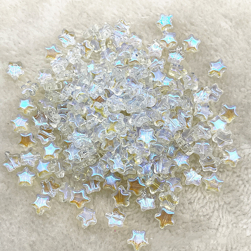 8mm Gold Pentagram Glaze Beads