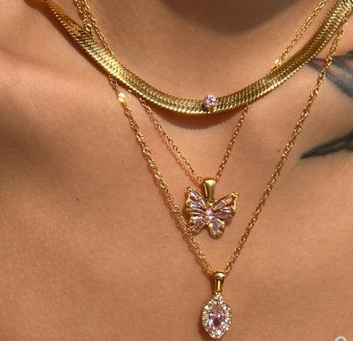 Horse Eye Zircon Titanium Necklace