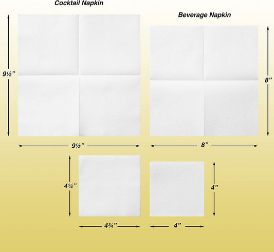 Eco-Friendly Linen-Feel Cocktail Napkins – Premium Disposable Beverage Napkins, Reusable & Biodegradable (4.75"x4.75" Folded, 50-Pack)