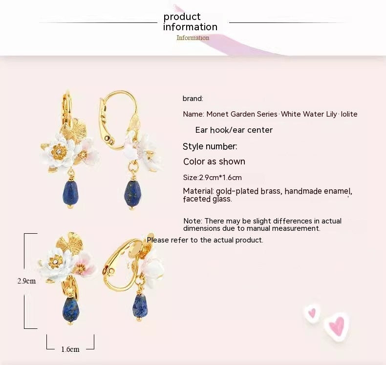 Jardin Monet Vintage Flower Enamel Earrings