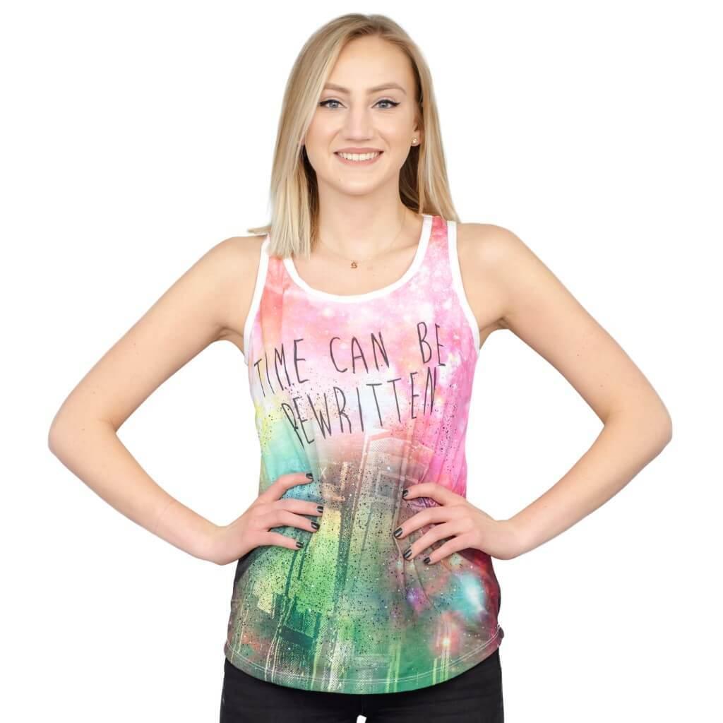 Doctor Who Time Can Be Rewritten Racerback Tank