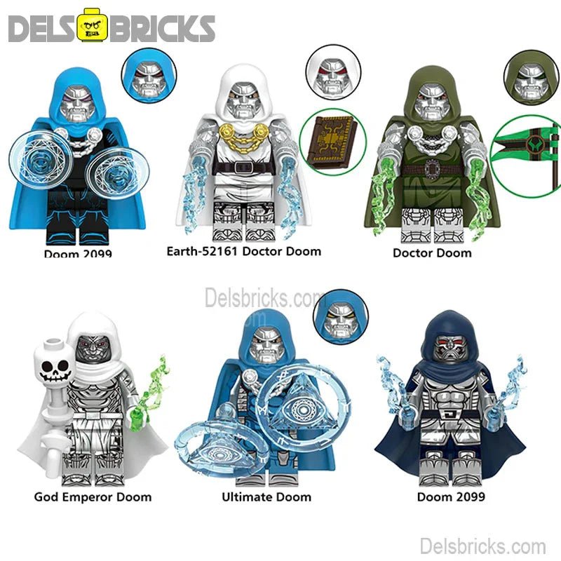 Dr Doom Set of 6 Avengers Doomsday Lego Minifigures Custom Toys Marvel MCU