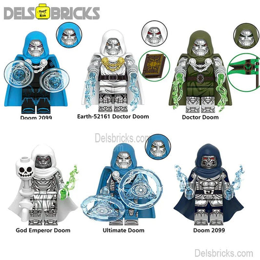 Dr Doom Set of 6 Avengers Doomsday Lego Minifigures Custom Toys Marvel MCU