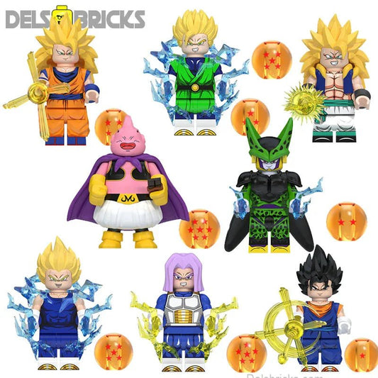 Dragon Ball Z Super set of 8 Lego Minifigures Custom Anime Toys 5