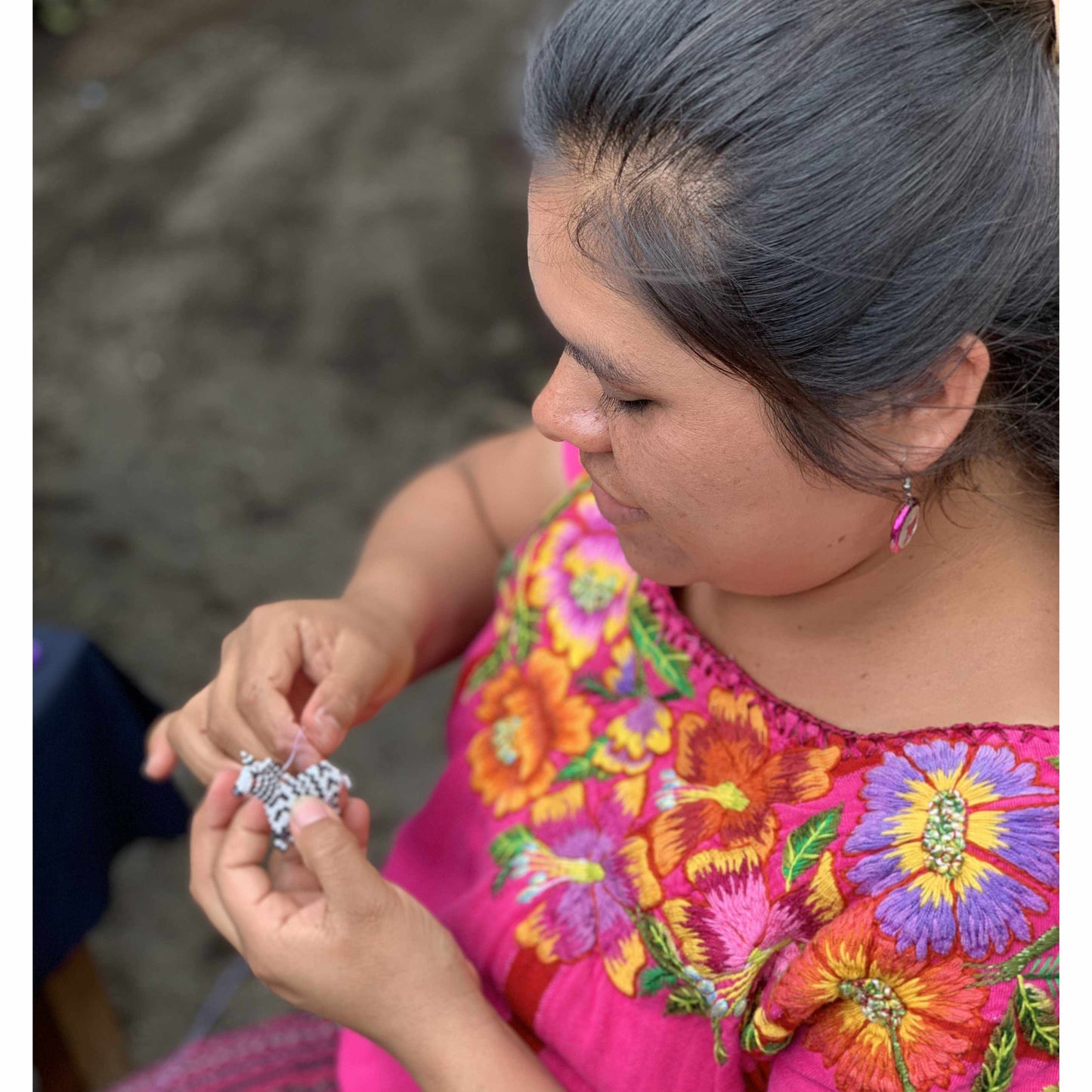 Dragonfly Seed Bead Keychain  - Guatemala