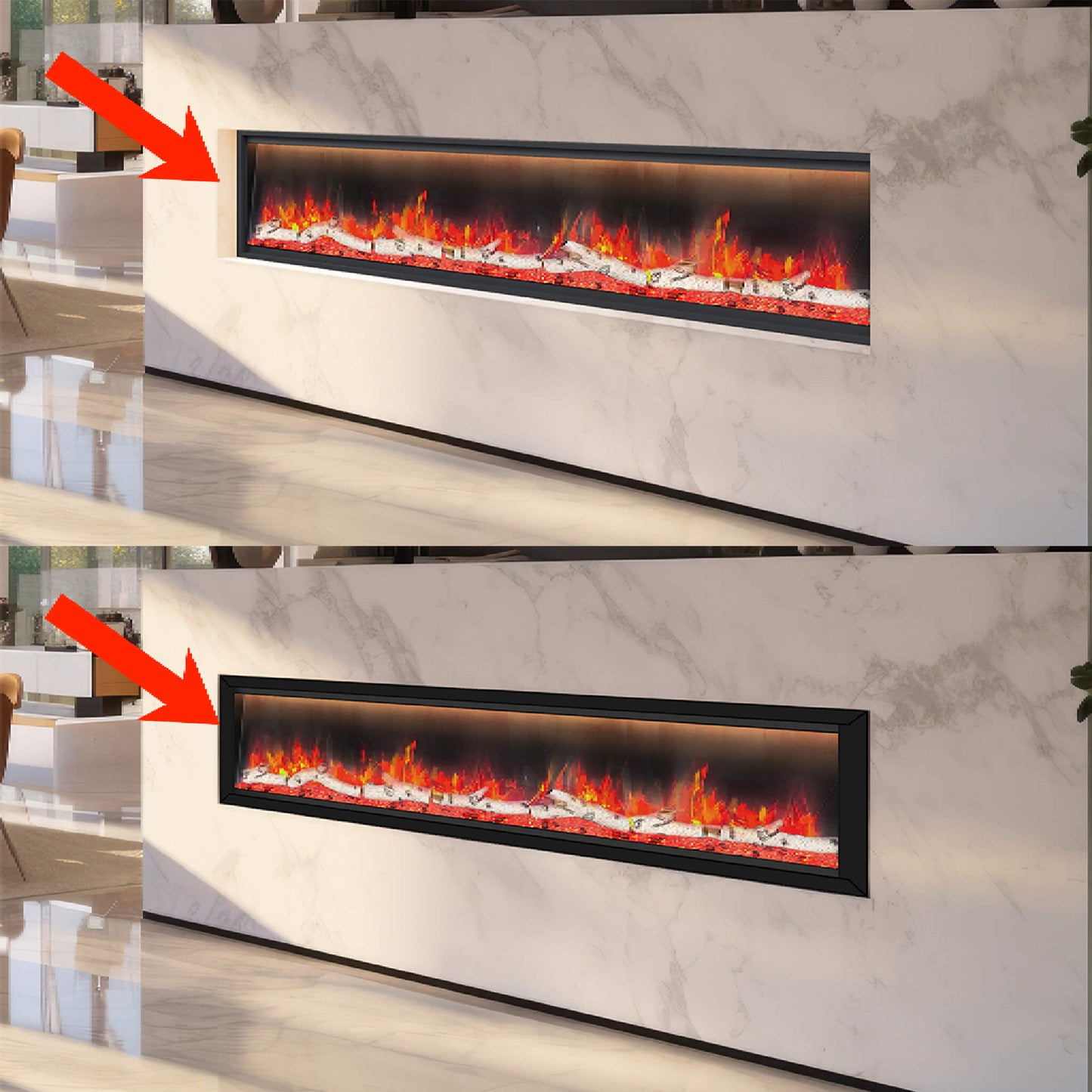 Dynasty Allegro 76" Black Smart Linear Electric Fireplace [DY-BFM76] (SAK56392)