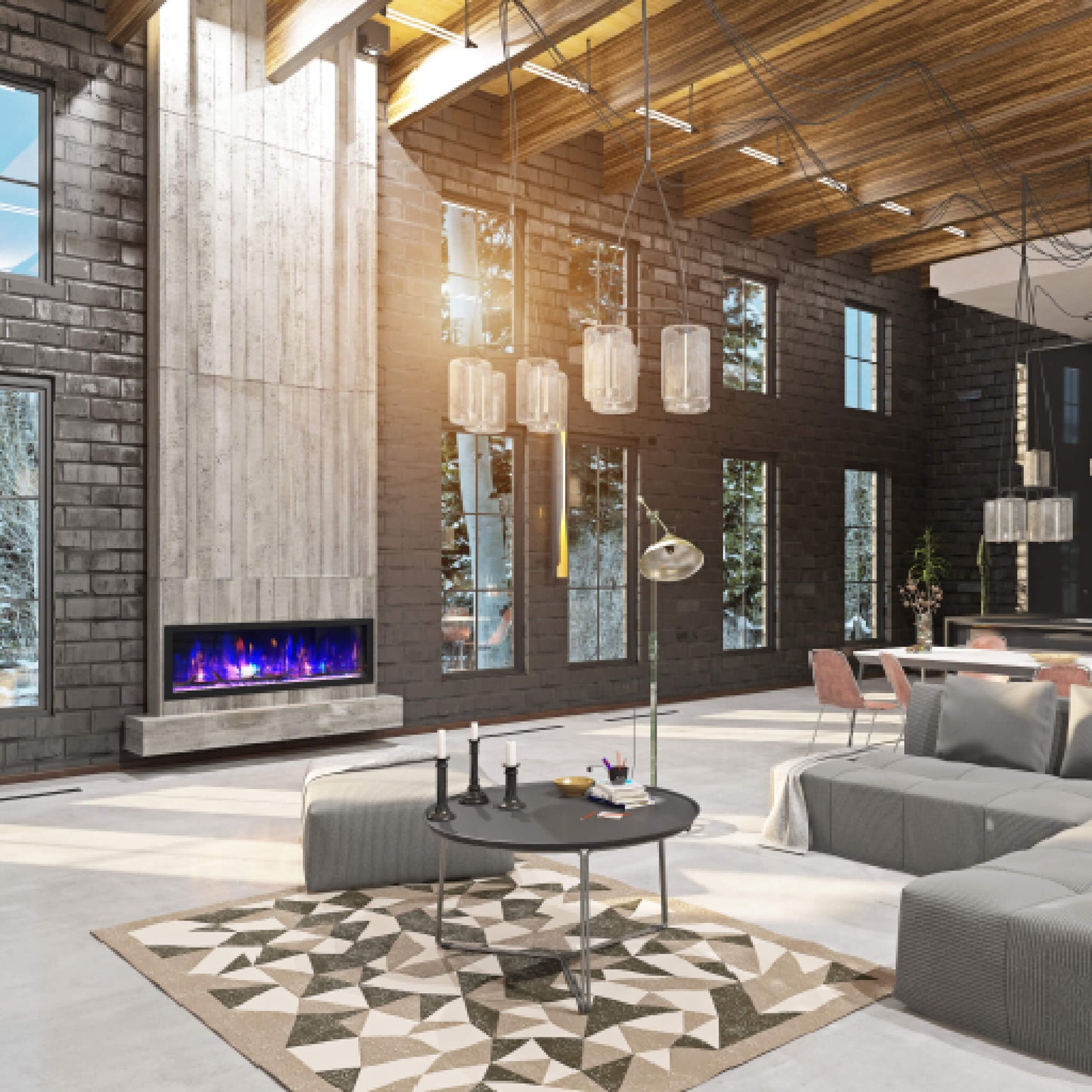 Dynasty Cascade 52" Recessed Smart Linear Electric Fireplace With Dynasty App [DY-BTX52] (SAK73485)