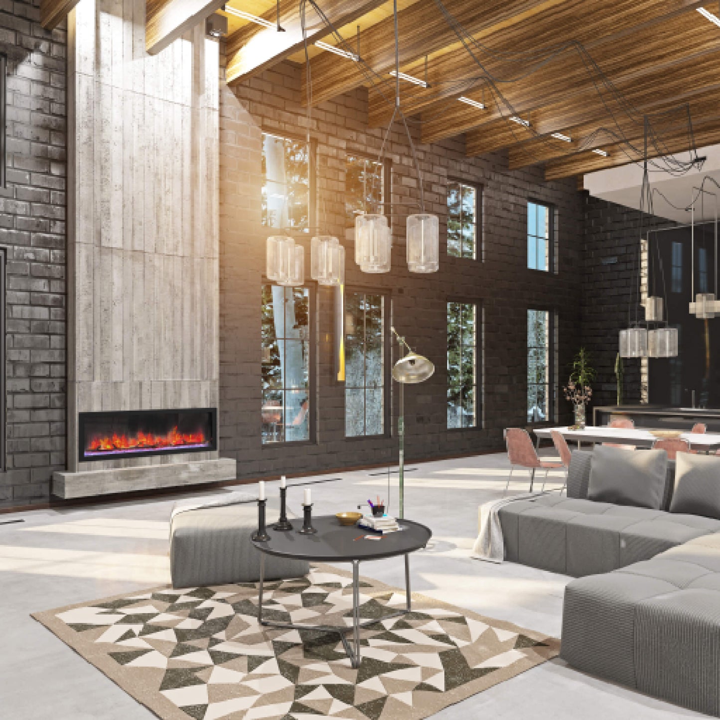 Dynasty Cascade 52" Recessed Smart Linear Electric Fireplace With Dynasty App [DY-BTX52] (SAK73485)