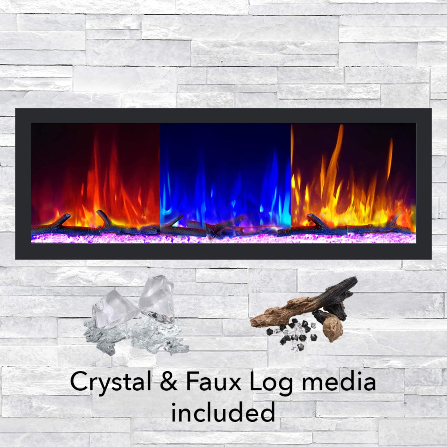 Dynasty Cascade 82" Recessed Linear Electric Fireplace [DY-BTX82] (SAK30567)