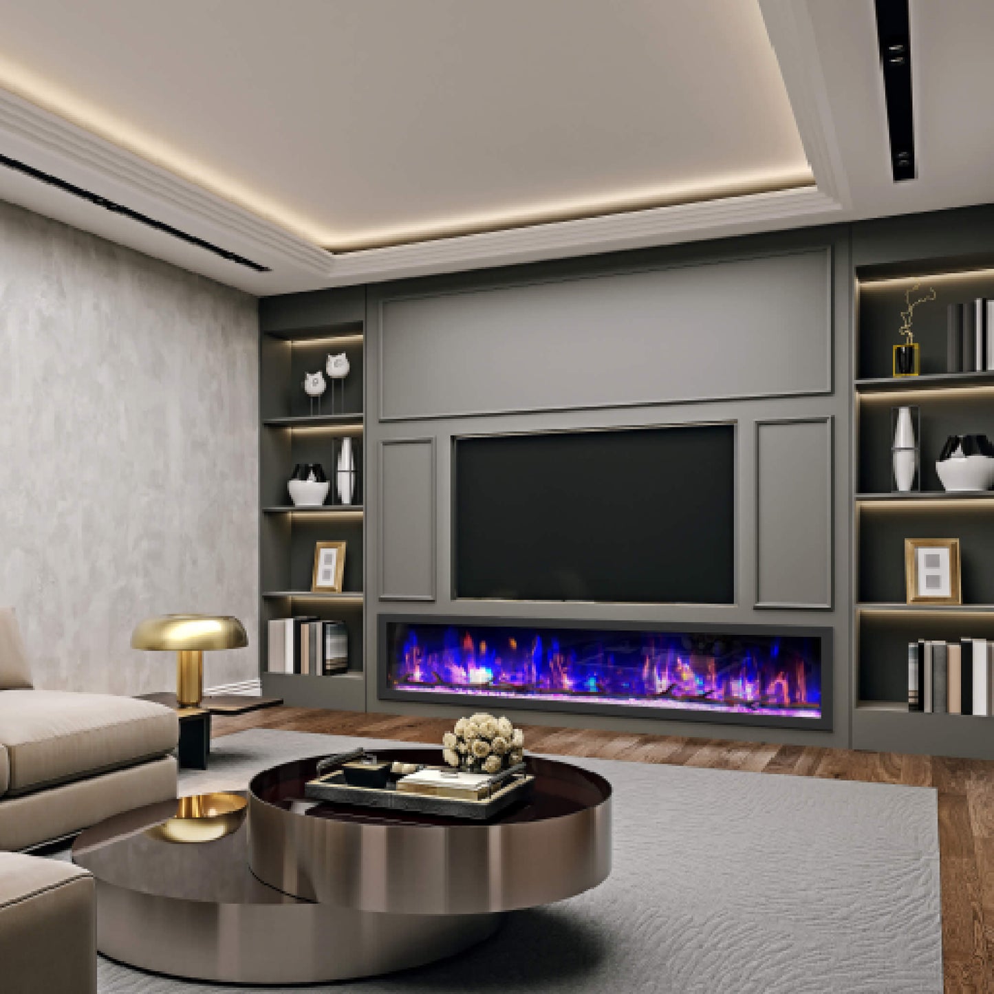 Dynasty Cascade 82" Recessed Linear Electric Fireplace [DY-BTX82] (SAK30567)