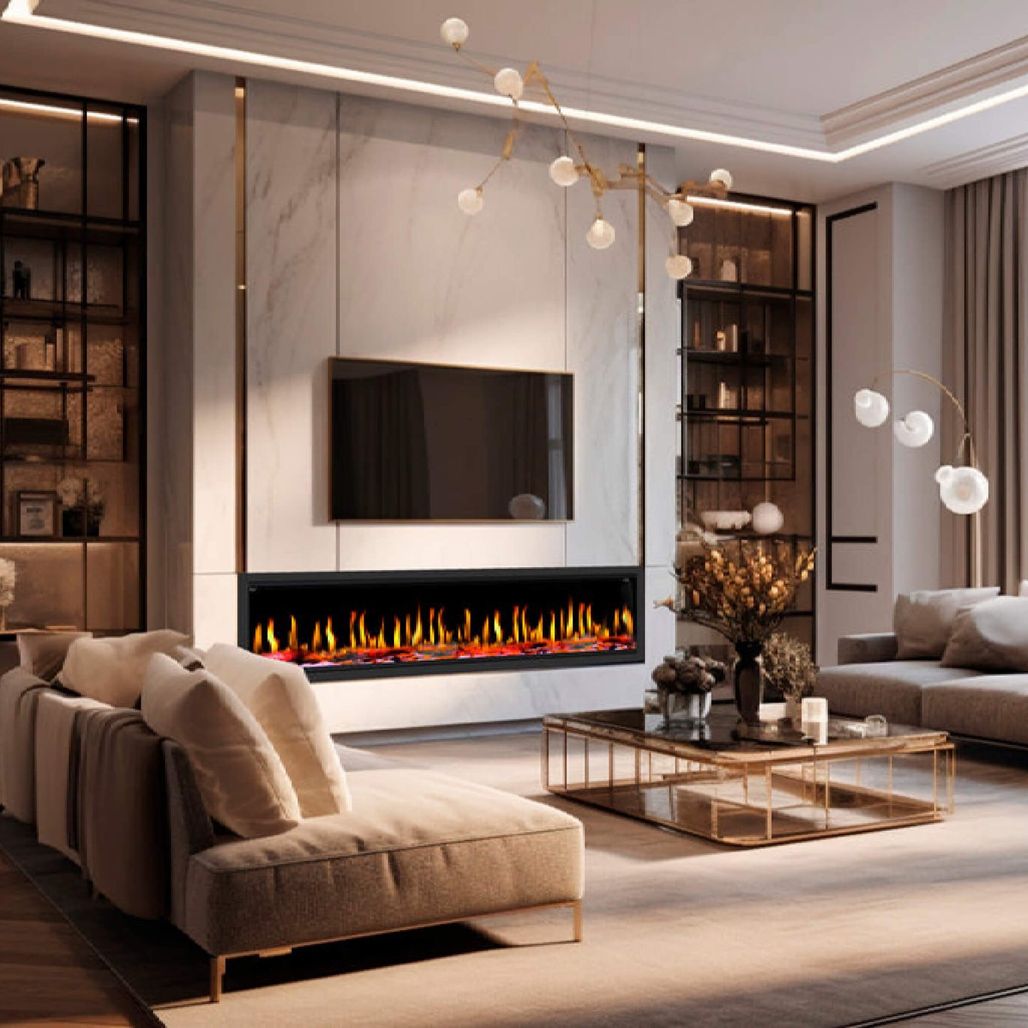 Dynasty Tempo 76" Virtual Linear Electric Fireplace [DY-FVX76] (SAK84710)