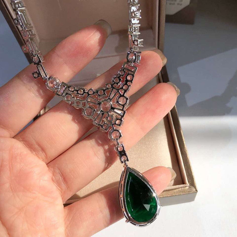 Emerald Moissan Necklace