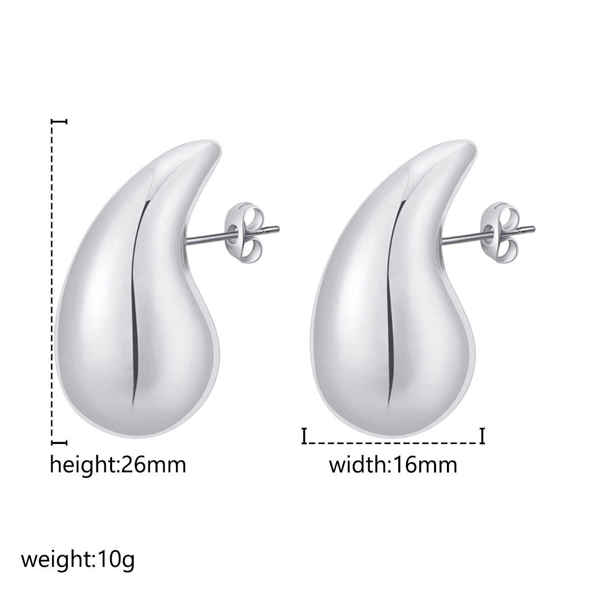 Women's Fashion Stainless Steel Droplet Earrings