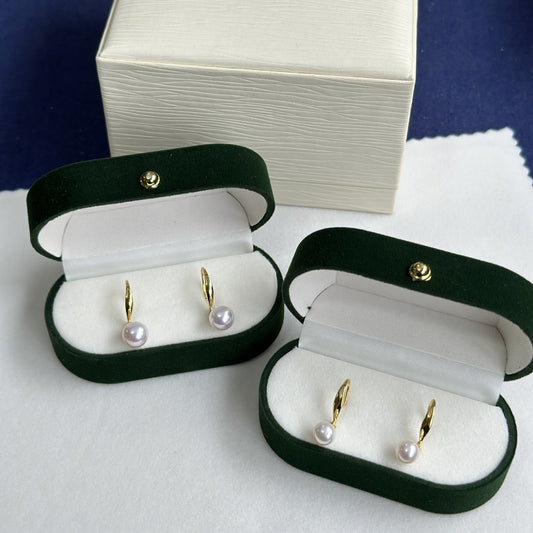 925 Yin Su Pearl Stud Earrings Ear Hooks